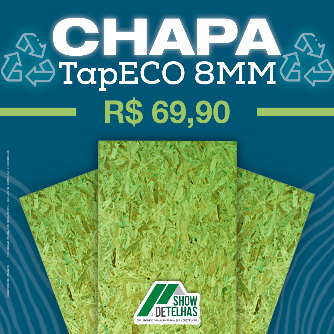 Promoção: chapa TapECO 8mm