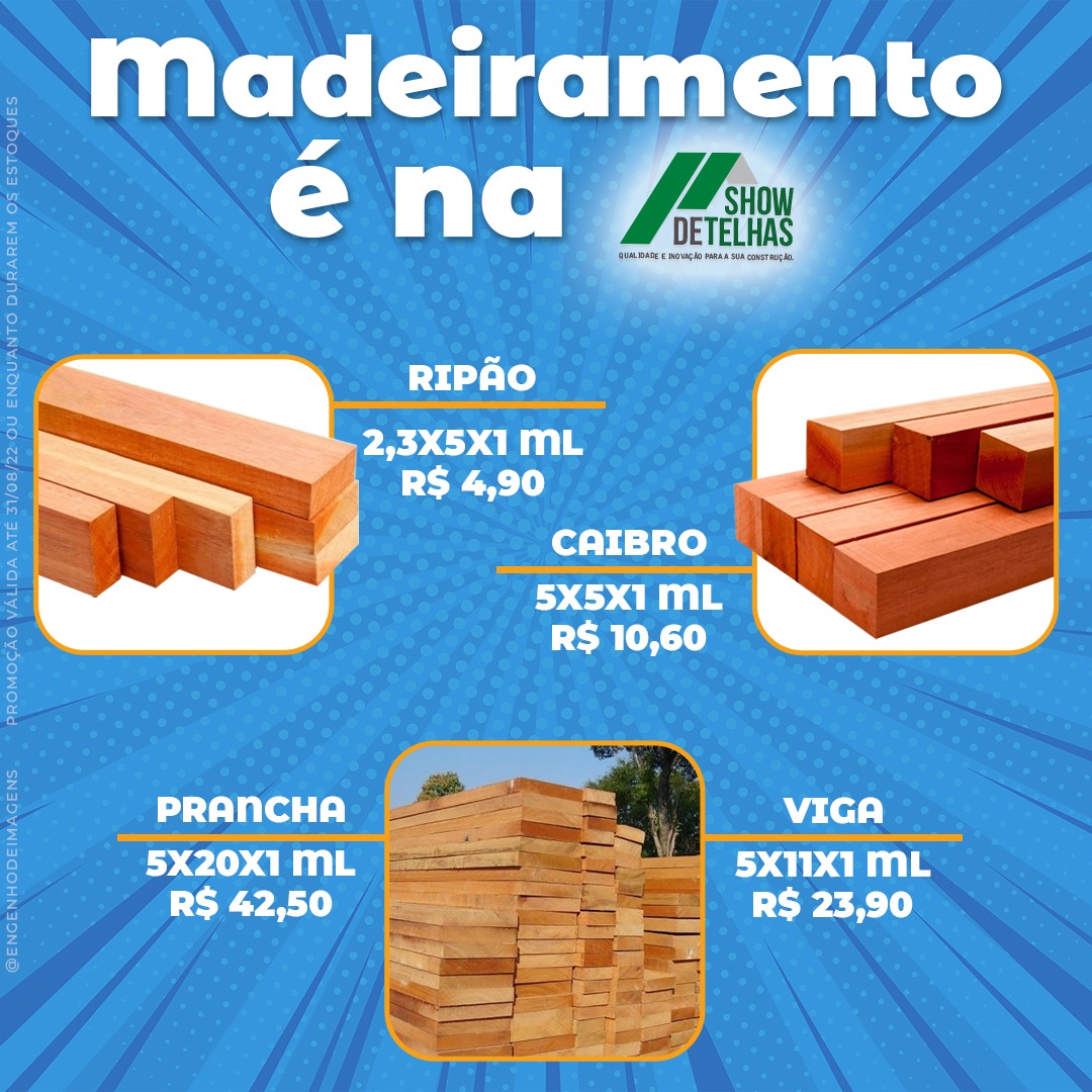 Confira nossas PROMOÇÕES de MADEIRAMENTO 