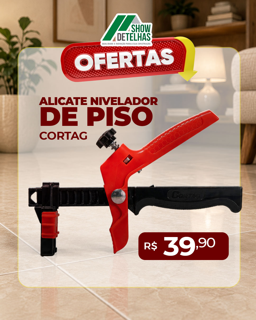 Alcançar o alinhamento perfeito no assentamento de cerâmicas ficou muito mais simples. 