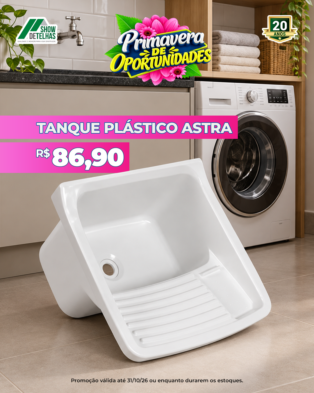 Uma área de serviço também merece uma escolha funcional.